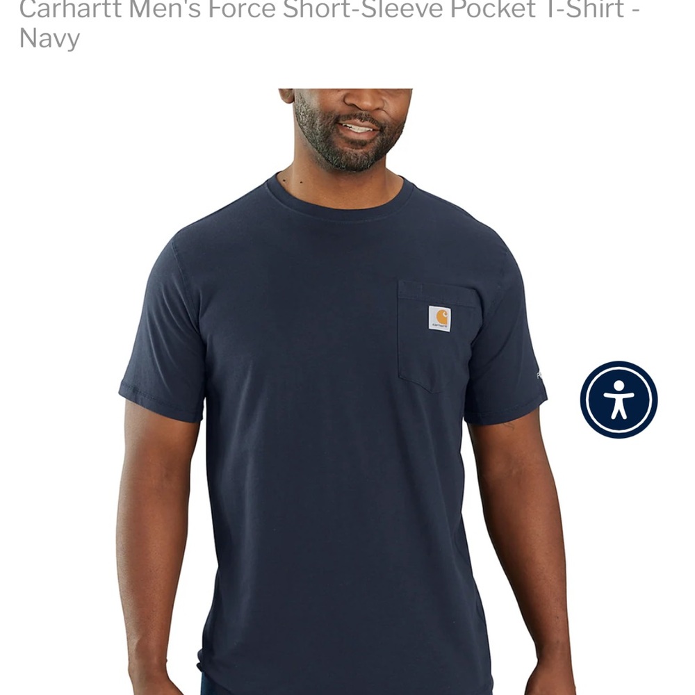 Carhartt Men's Dark Blue Short-Sleeve Tee with Pocket